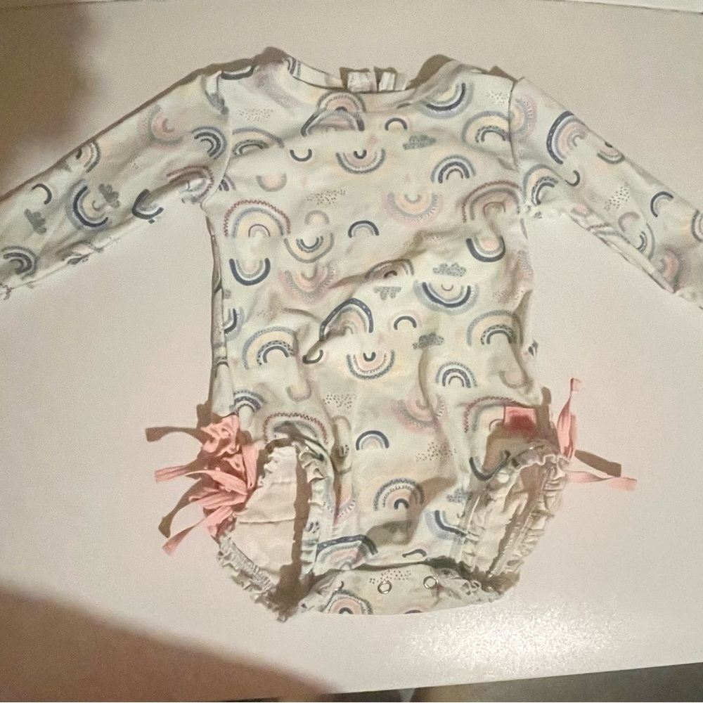 EUC BABY GIRLS RUFFLE BUTTS BATHING SUIT